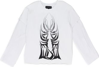 Who Decides War by Ev Bravado WHITE WINGED GRADIENT LS T-SHIRT