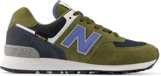 New Balance Mens 574 TRAINER KHAKI/FAIRWEATHER BLUE - Green Cotton - Size UK 8