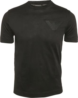 Emporio Armani T-shirt con logo ricamato - Nero