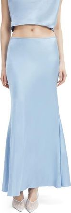 Bardot Monroe Satin Maxi Skirt in Soft Blue at Nordstrom, Size 4