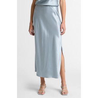 Vince Side Slit Matte Satin Slip Skirt in Lt Lagoon at Nordstrom, Size Xx-Small