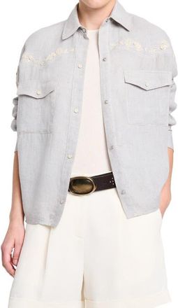 TWP Carter Update French Knot Top in Light Heather Grey at Nordstrom, Size Xx-Small