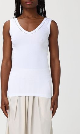 Brunello Cucinelli Canotta Brunello Cucinelli in cotone stretch con monile