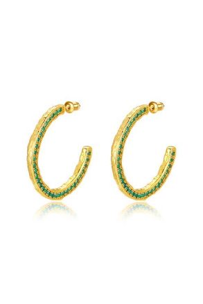 Classicharms Cubic Zirconia Molten C Hoop Earrings in Gold at Nordstrom