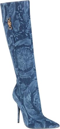 Versace Blue Jacquard Boots