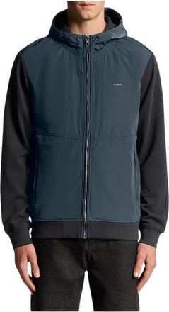 Lyle & Scott Half Raglan Hybrid Hoodie - Heren - Zomerjassen - Blauw - XL - Katoen - Jassen