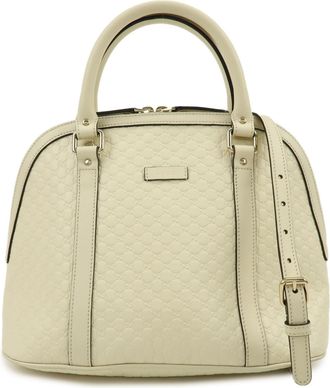 Gucci Convertible Dome Satchel Microguccissima Leather Beige Leather Handbag (Pre-Owned)