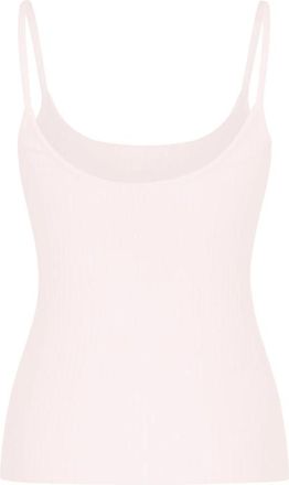 Courr&egrave;ges Ribbed Logo-detail Top