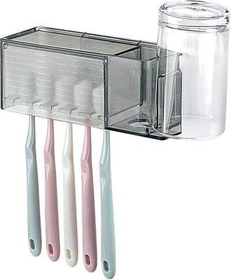 OEM Soporte De Pared De 5 Compartimentos Para Cepillos De Dientes Con Tapa, Soporte Autoadhesivo Para Cepillos De Dientes En La Ducha, Botiqu&iacute;n