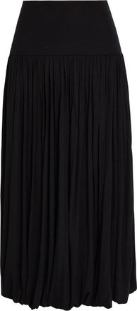 Toteme Gathered Crepe-jersey Midi Skirt - Black - S (UK8-10 / S)