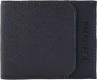 Emporio Armani Stijlvolle Blauwe Portemonnees & Kaarthouders voor Mannen - Heren - Portefeuilles - Blauw - ONE Size - Accessoires