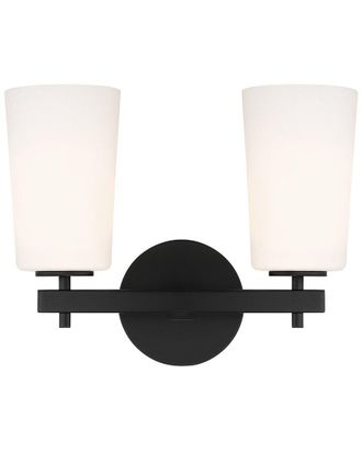 Crystorama Colton 2-Light Black Wall Mount