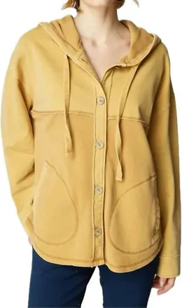 Habitat Waffle Knit Mixed Hoodie In Honey