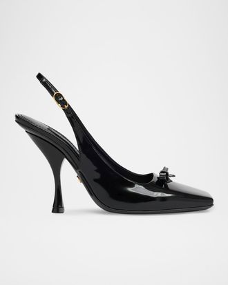 Dolce & Gabbana 105mm Patent Leather Slingback Pumps