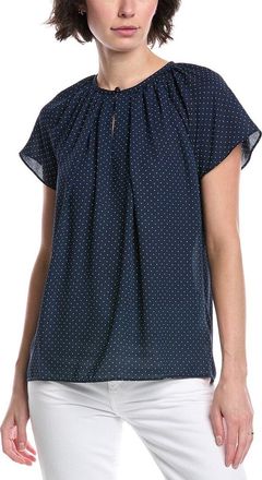 Brooks Brothers Pleated Keyhole Blouse