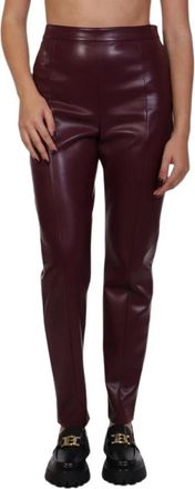 Patrizia Pepe Slim-fit Chinos - Dames - Slim Fit Broeken - Rood - XL - Leer - Broeken