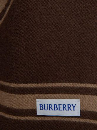 Burberry Letter-Print Wool Scarf - Beige