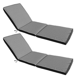 Oviala Juego de 2 cojines para tumbona 186 x 53 cm color negro