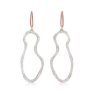 Monica Vinader Rose Gold Riva Pod Cocktail Earrings Diamond