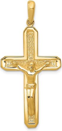 Diamond2Deal 14k Yellow Gold Polished Crucifix Pendant