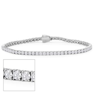 SuperJeweler 3 Carat Lab Grown Diamond Tennis Bracelet In Sterling Silver, 7 Inches