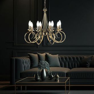 ETC Shop Lampadario in ottone antico a sospensione lampadario a soffitto illuminazione sala da pranzo soggiorno lampada a sospensione