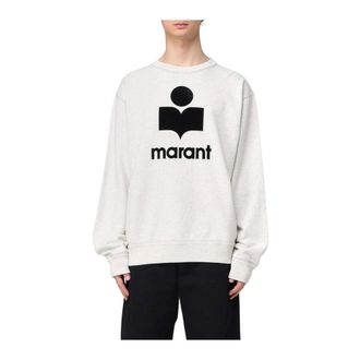 Isabel Marant Sweatshirts, male, Gray, XL, Grey Logo Sweatshirt Relaxed Fit