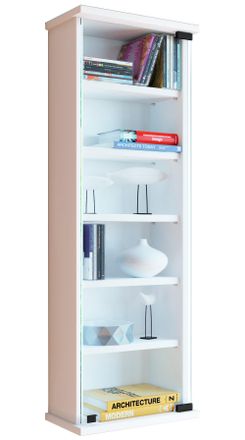 ebuy24 Estante De Pared Vcm Cd Dvd De Madera Estante Colgante Con Puerta De Vidrio De Seguridad Esg Espacio Para 150 Cd O 65 Dvd O 36 V&iacute;deos Dimensiones: 92 