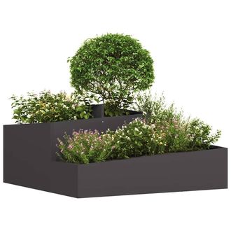 Berkfield Home Pots & Planters Black Metal Large Decorative Inlays Planter