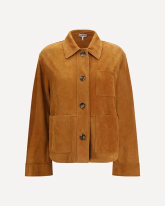 Loewe Suede goat leather workwear Jacket Female 38