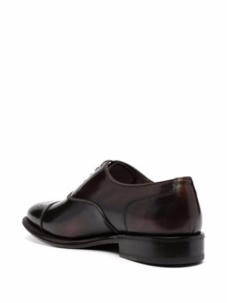 Ferragamo Perforated-Design Leather Oxford - Black