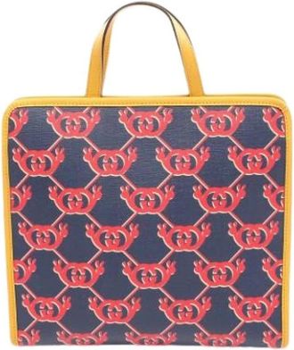 Gucci Pre-owned Handbags, female, Blue, Size: ONE SIZE Pre-owned Canvas gucci-bags