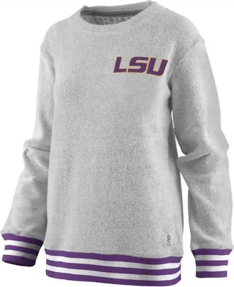 Pressbox Womens Lsu Santa Rosa Top In Grey