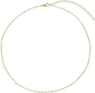 Adornia Adornia 18K Plated Stainless Steel 4-4.6Mm Pearl Necklace