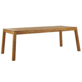 Beliani Mesa De Comedor Para Jard&iacute;n De Madera De Acacia Laminada Clara 210 X 90 Cm 8 Plazas Rectangular Interior Exterior R&uacute;stica Livorno