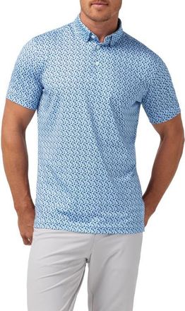 Mizzen+Main Versa Trim Fit Performance Golf Polo in Cloud Blue Scenic Drive at Nordstrom, Size X-Large