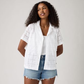 Levi's Albie Novelty Camp Shirt - Womens - XS - White
