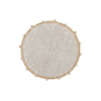 Lorena Canals Alfombra lavable redonda de algod&oacute;n amarilla &oslash;120