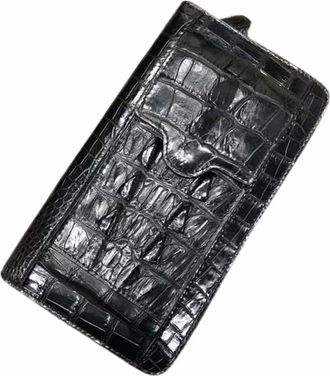 Generic tote handbag for women Authentic True Crocodile Skin Mens ZIP Brown Phone Clutch Wristlets Purse Genuine Exotic Alligator Leather Male Card Bag