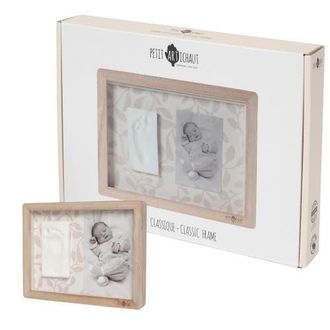 PETIT ARTICHAUT Classic Frame - Baby Handprint & Photo Frame, Newborn Keepsake Gift in Ivy Grey at Nordstrom