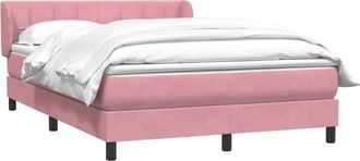 vidaXL Cama Box Spring Con Colch&oacute;n Terciopelo Rosa 140x210 Cm Vidaxl