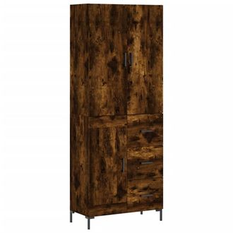 Berkfield Home Highboard Smoked Oak 69.5x34x180 cm Engineered Wood in Brown