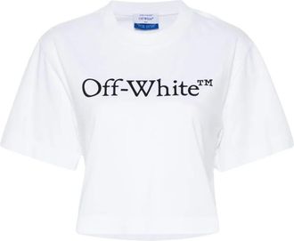 Off-white Big Logo Bookish Crop Tee White Black