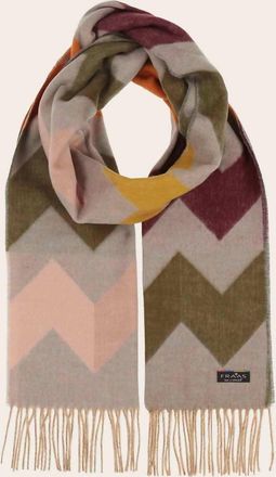 Fraas Womens Exploded Zig Zag Cashmink Scarf In True Blue