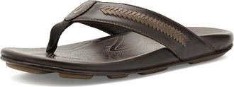 Olukai Mea Ola Mano Mens Sandals Dark Java/Mustang : 10 D - Medium, Leather