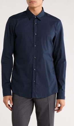 BOSS Roan Kent Long Sleeve Button-Up Shirt in Dark Blue at Nordstrom Rack, Size Xx-Large