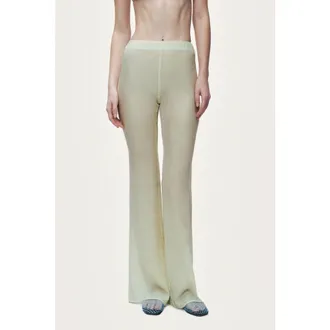 Nocturne High Waist Flare Pants in Light/pastel Yellow at Nordstrom, Size X-Large