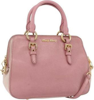Miu Miu Pre-owned Handbags, female, Pink, Size: ONE SIZE Pre-owned Leather Handbag