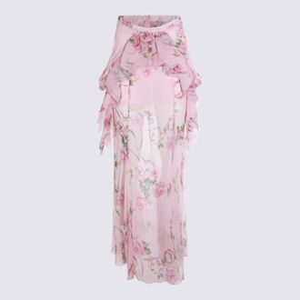 Blumarine Pink Silk Skirt