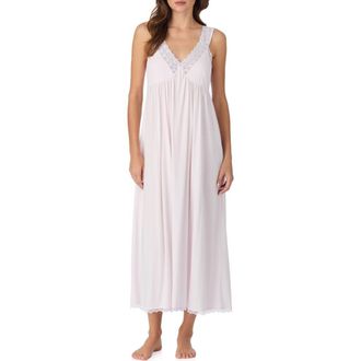 Eileen West Lace Trim Ballet Cotton Blend Nightgown in Pink at Nordstrom, Size Medium